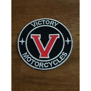 Victory V Motorcycle Iron Sew on Embroidered Patch (5038)